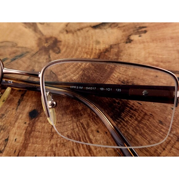 Prada VPR51M 54017 Half Rim Faux Tortoise Shell Glasses No Script Lenses - Picture 4 of 13
